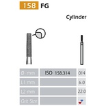 FG Cylindrical Diamond Bur 158 – 5 Pieces