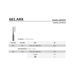 Arkansas FG Burs med Aluminiumoxid 661.FG.025.ARK, 5 stk.