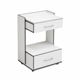2-Layer Dental Cabinet with Wood and Tempered Glass Countertop