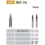 862 FG Flame Shaped Diamond Bur, 5 Pieces