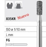 835KR FG Diamond Bur Cylindrical Short Rounded Edge (6 pcs)