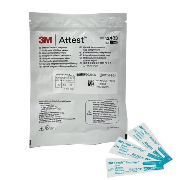 Comply Sterigage Biological Indicator for Steam Sterilization Control, 100 pcs