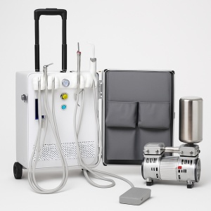 Portable Dental Unit with Suction Trolley Case