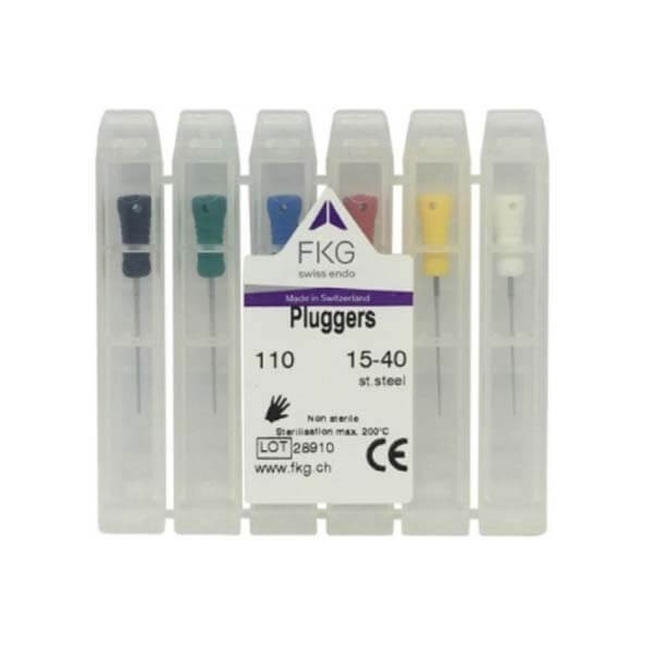 Flat Tip Steel Pluggers for Vertical Sealing, 6 Pieces