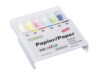 Varfuri de hârtie endodontice Novo Color Roeko 15/80, absorbante și colorate