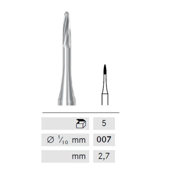 Bur H249M Extra fine flame C. Tungsten FG (5ud)
