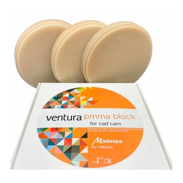 Ventura PMMA Block: Block for Temporary Dental Restorations (98 mm)