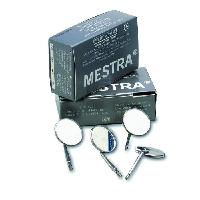 S.S. Flat Mirrors: Dental Mirrors with European Thread (12 pcs.)