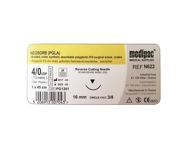 NEOSORB PGLA sutures 3/8 16mm 45 cm