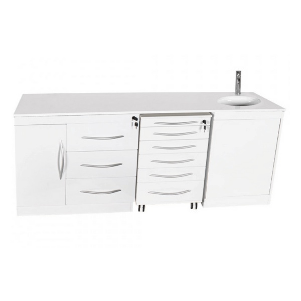 Quadruple Dental Furniture Set with Push-On Wash Basin