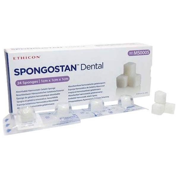 SPONGOSTAN Haemostatic Sponge Box of 24 Pieces for Dental Surgery