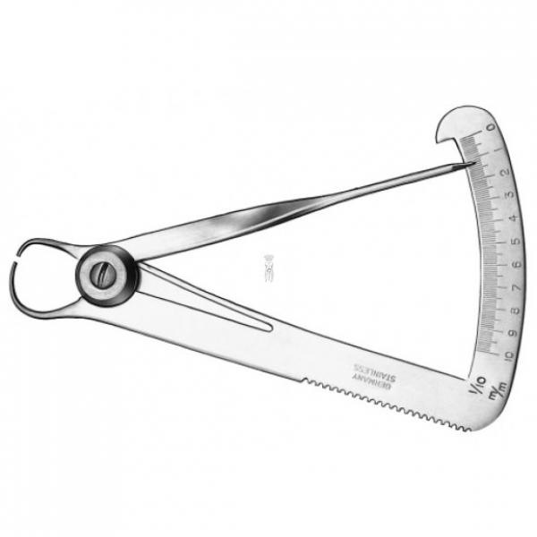 Iwanson 10 cm Metal Caliper for Precise Dental Measurements