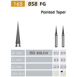 858 FG Tapered Diamond Bur, 5 Pieces for High-Speed Handpieces
