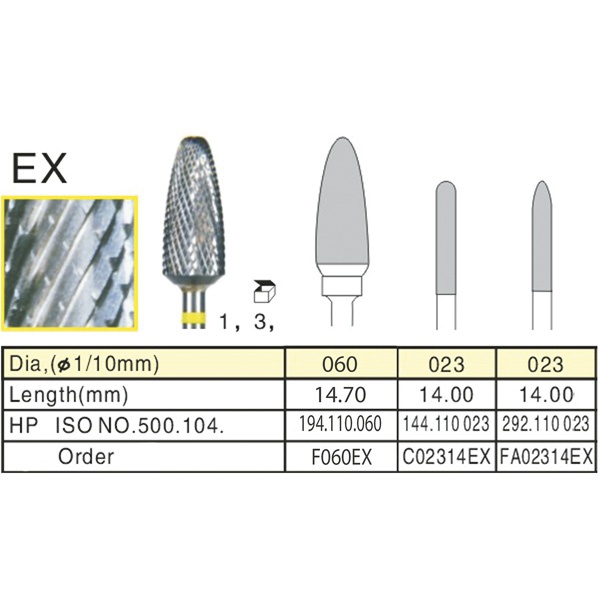 HP Tungsten Carbide Bur 274 Flame-Shaped for Dental Applications