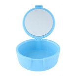 Retainer Box with Integrated Mirror for Orthodontic and Prosthetic Use