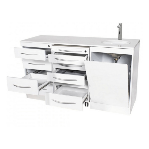 Triple Dental Clinic Furniture Set with Push-On Wash Basin