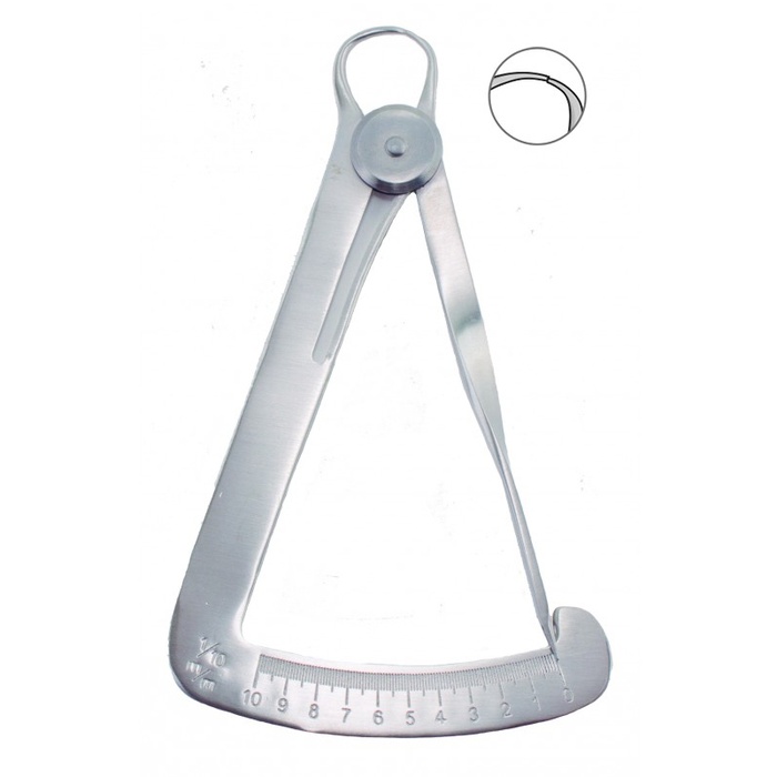 Millimeter Metal Gauge 10.5 x 6.5 cm for Dental Measurements