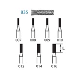 Short Flat Cylindrical Bur 835 Diamond for FG (5 pcs)
