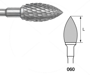 H78E.104 PM ægformede wolfram burs – 5 stk.