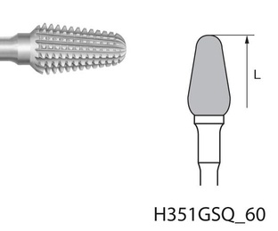 H351GSQ.104 PM Ægformede Wolfram Laboratorieburs, 5 stk