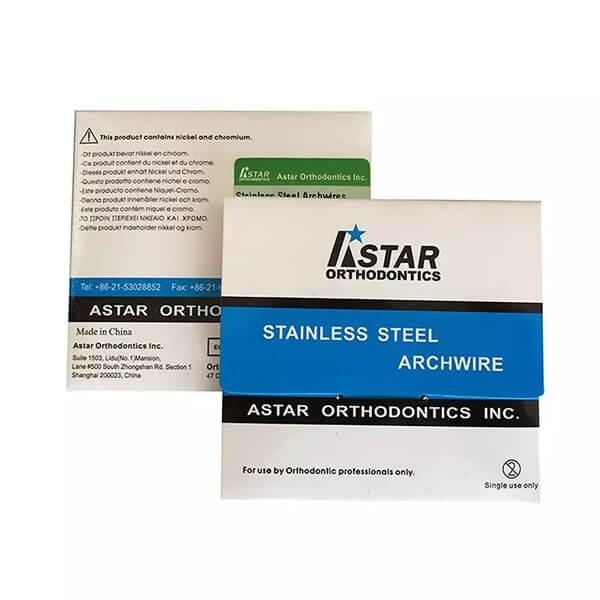 Aesthetic Rectangular Steel Archwires Natural Shape, 5 pcs