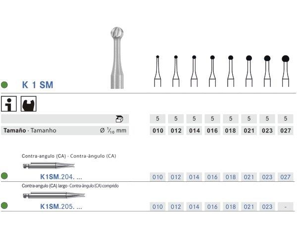 Cerabur K1SM.204 bur. Round CA (5 pcs)