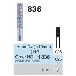 Broques diamantades cilíndriques 836 HP amb extrem pla, 5 unitats