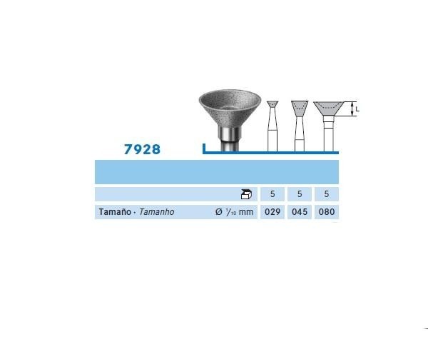 7928.104 bur. Diamond Inverted Cone Hollow PM