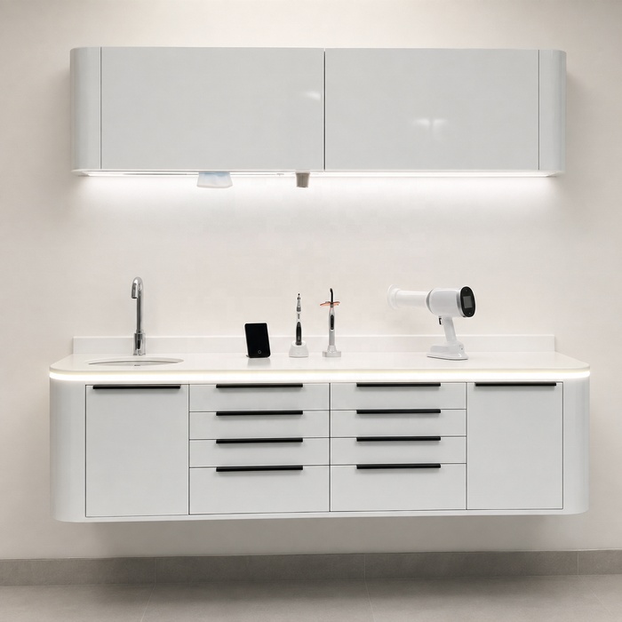 Wall-Mounted and Base Dental Cabinet Set – 200 cm