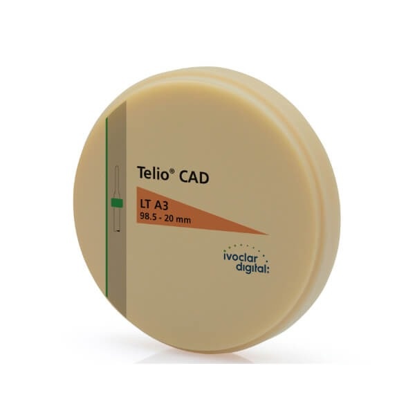 Telio CAD LT: Disc for Dental Restorations (A3 LT tone of 20 x Ø 98.5 mm)