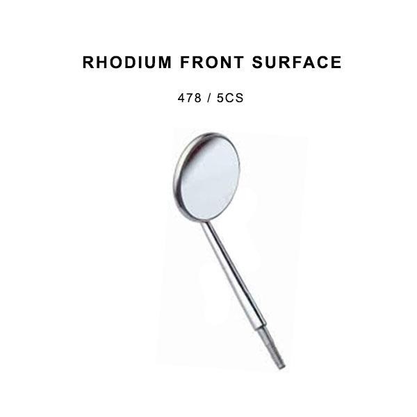 Flat Dental Mirror No. 5 CS with Rhodium Coating, 12 Pieces