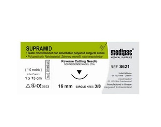 Supramid Ράμματα Οδοντιατρικά 3/8 Κυκλικό Βελόνα 75cm (24 τεμ.)