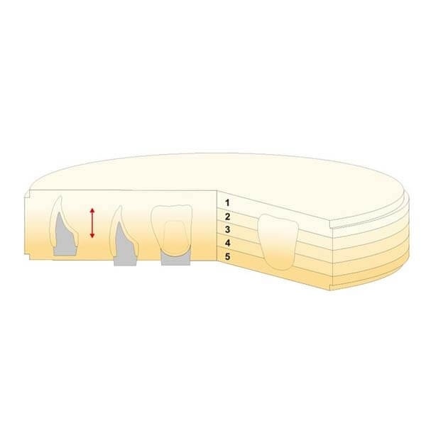 Multi-layer Zirconia Disc Geo-5 CAD/CAM: Five-layer Zirconia Disc (Diameter 98.5 mm)