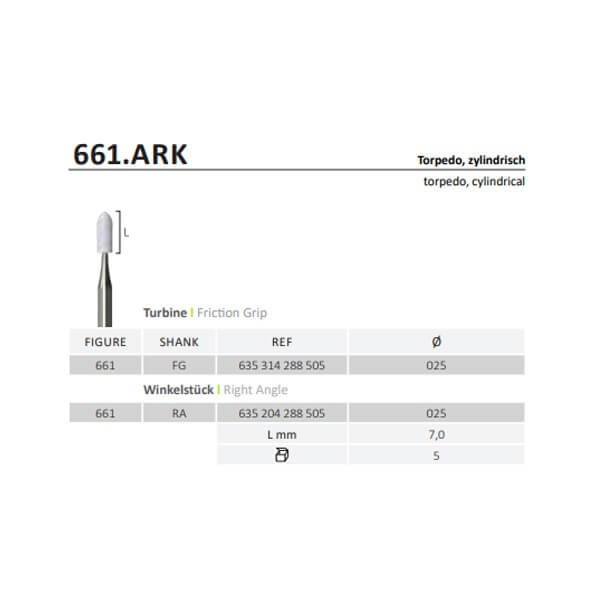 Arkansas FG Aluminium oxide abrasive 661.FG.025.ARK (5 pcs)