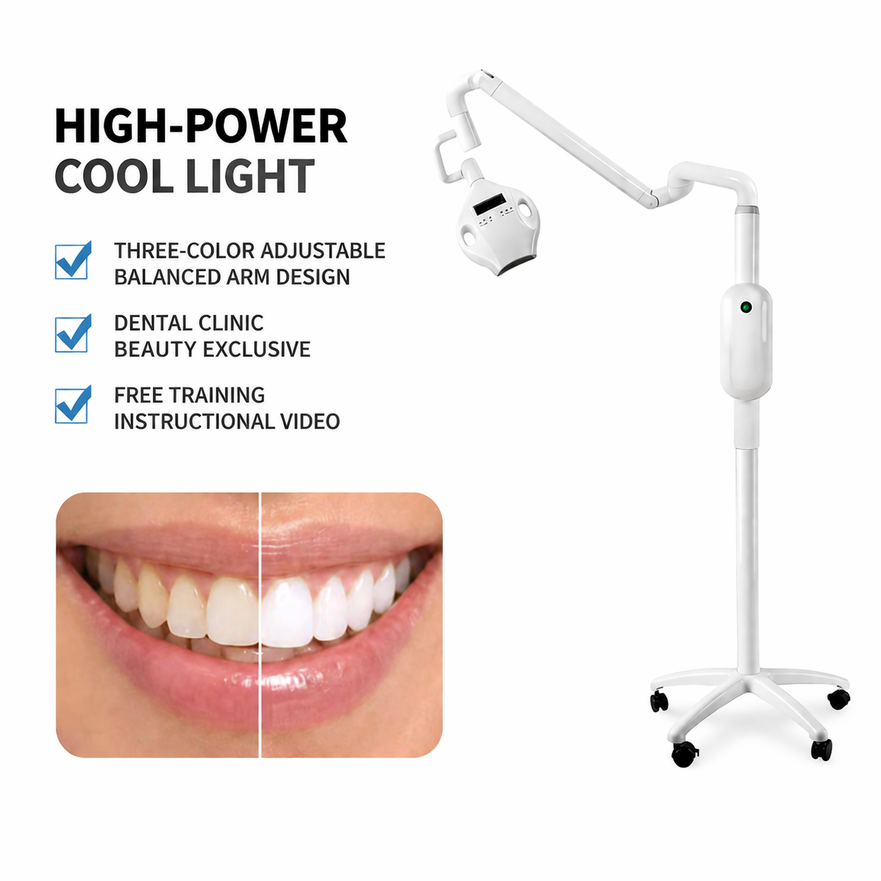 Blue Light Teeth Whitening Instrument with 8 High-Power LEDs