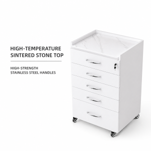 Dental Cabinet with Wood and Tempered Glass Countertop