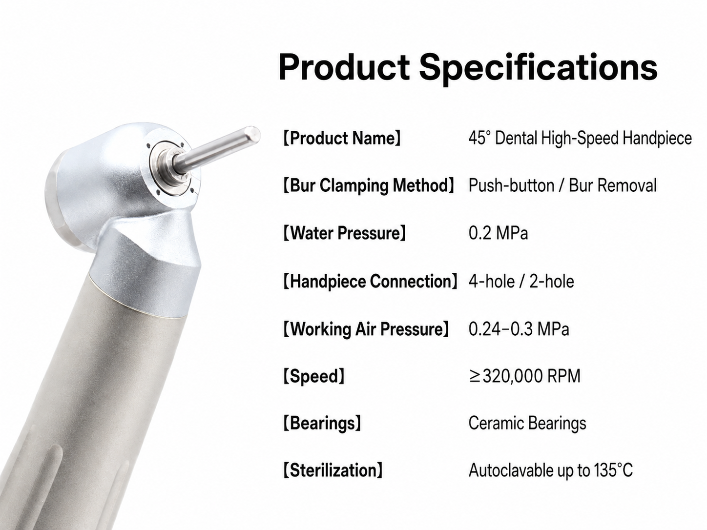 45° surgical dental handpiece