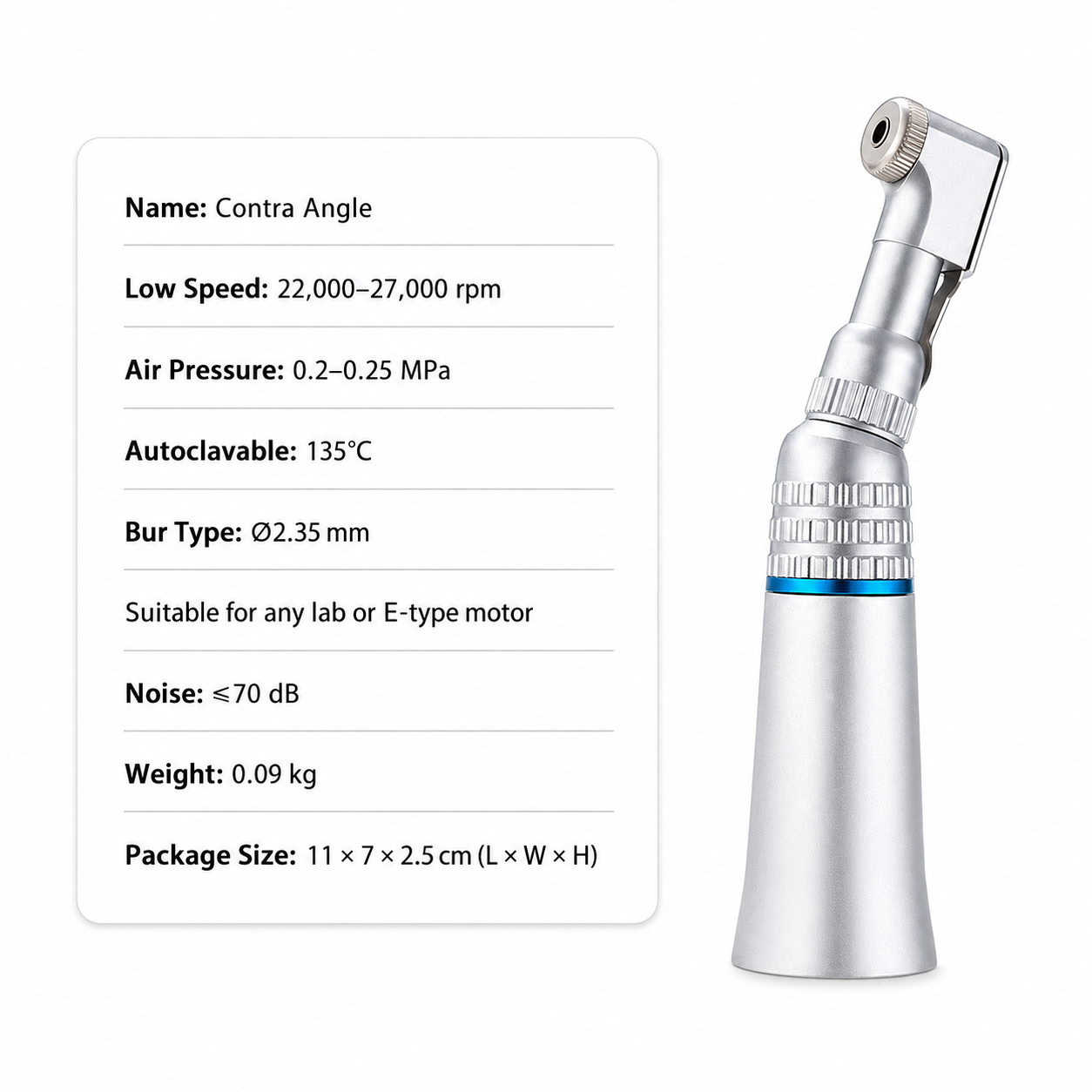 Wrench type contra angle dental handpiece