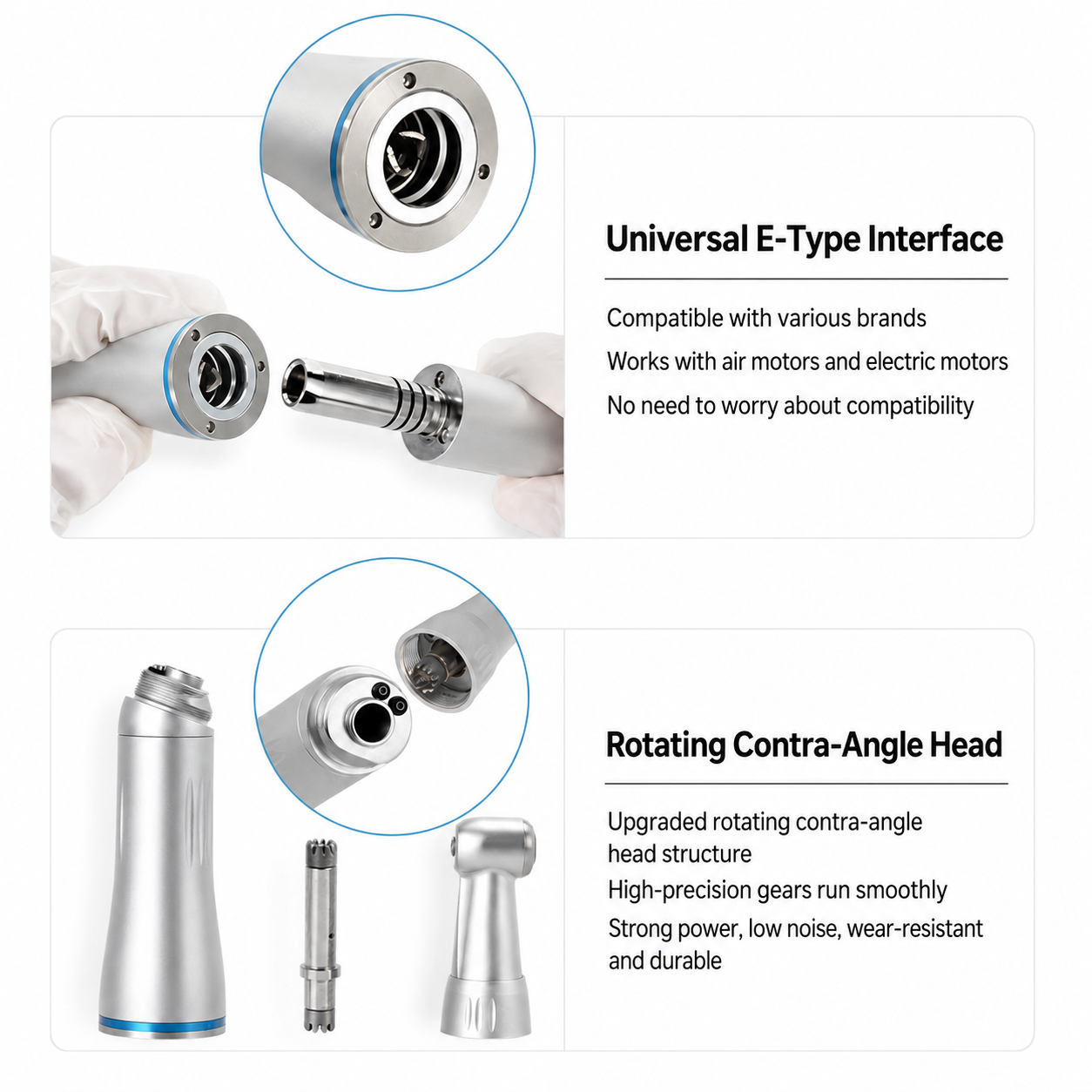 Low speed internal handpiece set