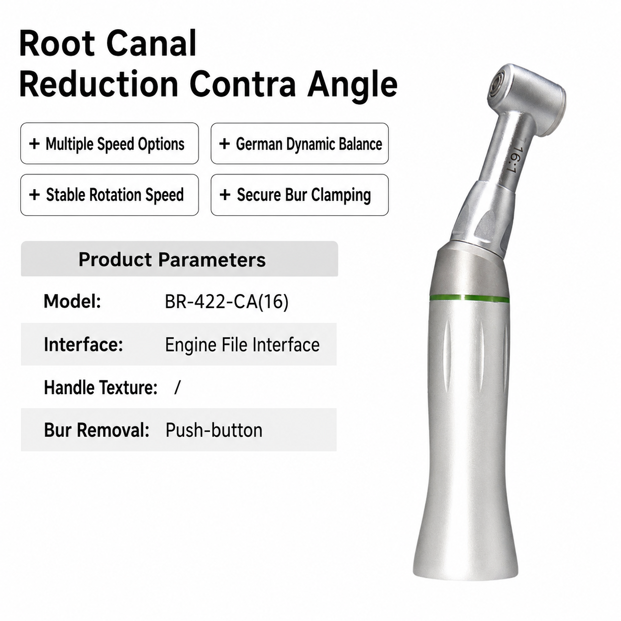 Reduction implant dental handpiece 16:1