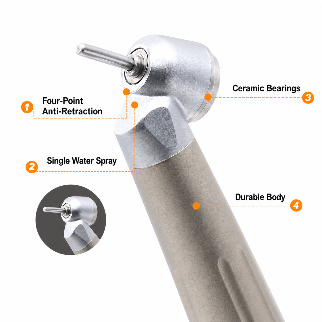 45° surgical dental handpiece