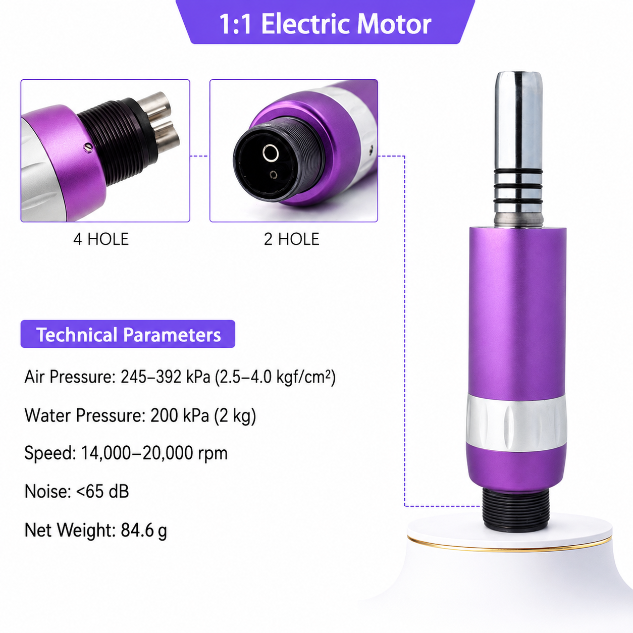 Low speed internal color handpiece set