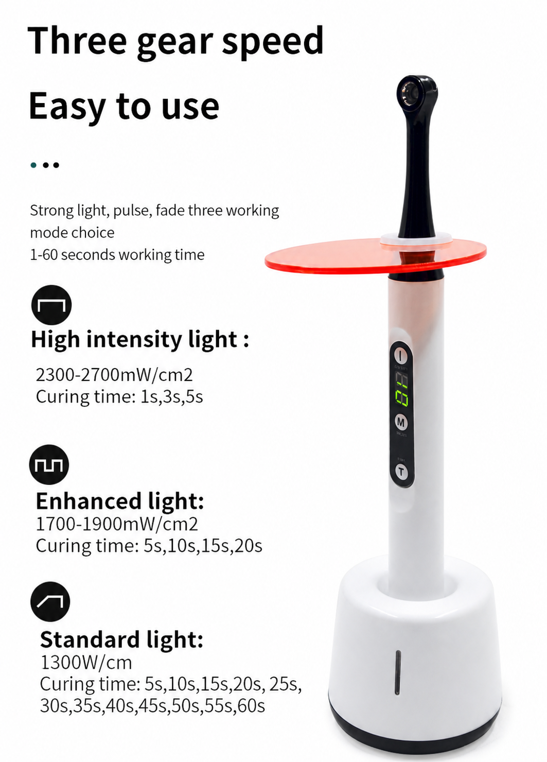 LED Curing Light with 1 Sec Curing Time