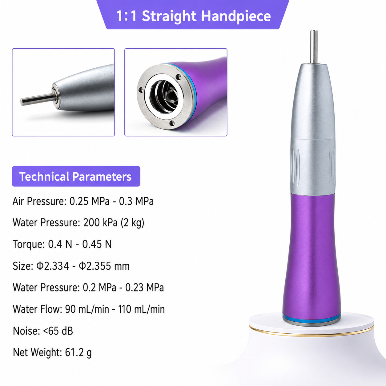 Low speed internal color handpiece set