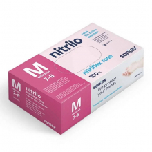 Powder-Free Disposable Pink Nitrile Gloves (100 units)