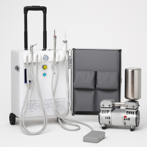Portable Dental Unit with Suction Trolley Case