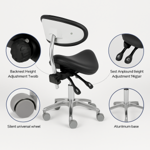 Ergonomic Dental Stool with Backrest