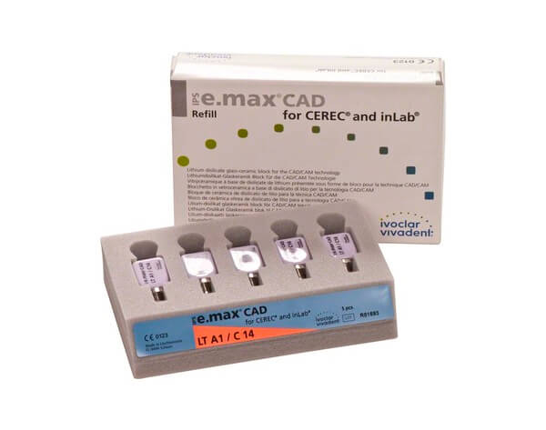 IPS e.Max CAD cerec/inLab: Low translucency ceramic blocks (5 units)