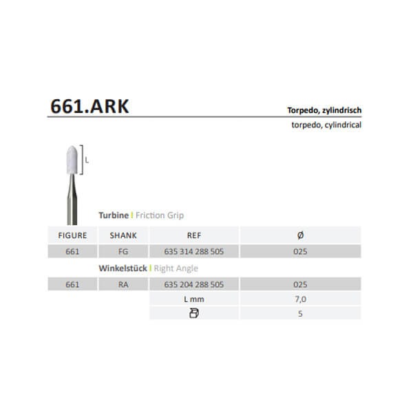 Arkansas FG Aluminium oxide abrasive 661.FG.025.ARK (5 pcs)