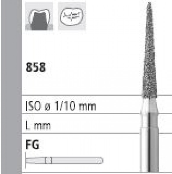 FG: 858 pointed cone FG diamond burs (6pcs)